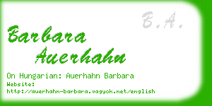 barbara auerhahn business card